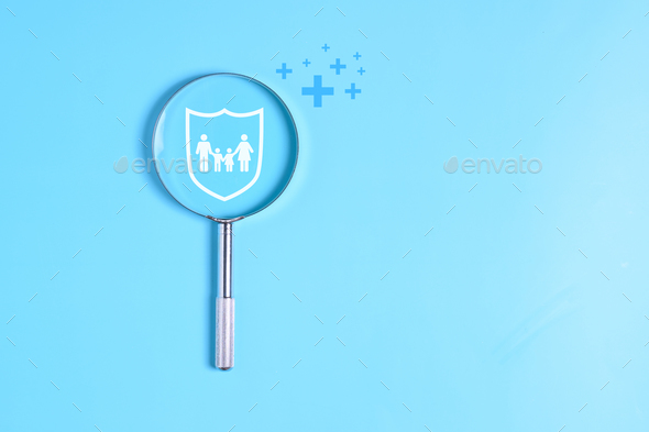 Plus and family icons for medical and health care concept, Access to welfare health, People