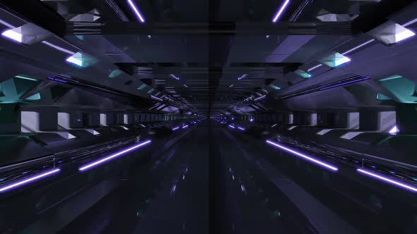 3d Illustration of  FHD 60Fps Dark Futuristic Tunnel