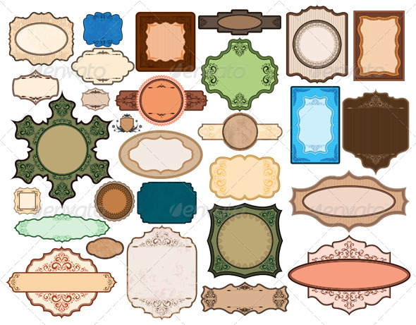 Set of Vintage Labels - Decorative Vectors