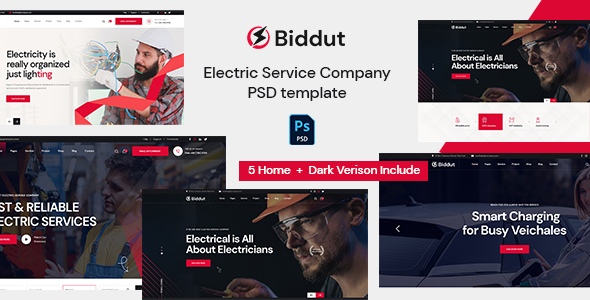 Biddut – Electricity Services PSD Template