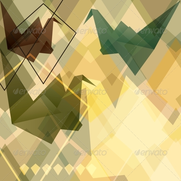 Origami Birds Background. - Patterns Decorative