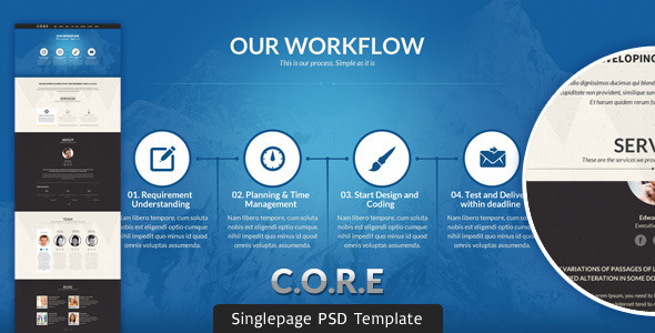 CORE - Multipurpose SinglePage PSD Template