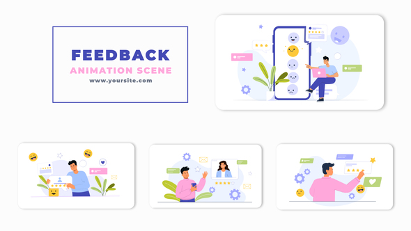 Feedback and Rating Vector Animation Scene