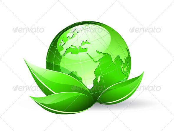 Glossy Earth Map Globe - Nature Conceptual