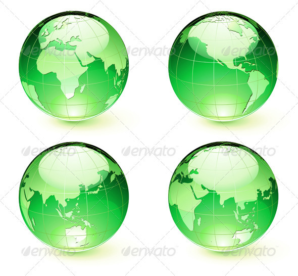 Globes Set - Nature Conceptual