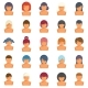 Wig Icons Set Flat Vector, Vectors | GraphicRiver