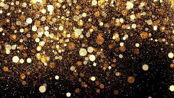 Beautiful festive background of golden confetti. Can be used to create a background for New Years or