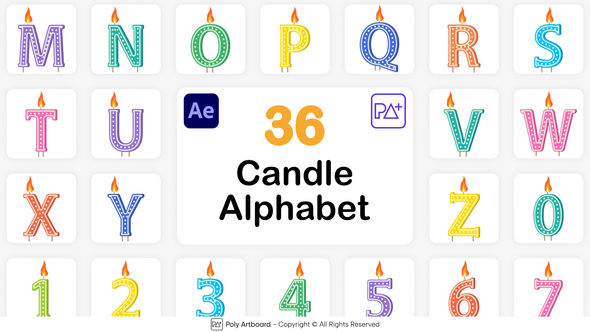 Candle Alphabet For After Effects