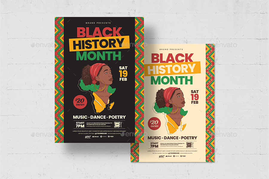 Black History Month Flyer Template, Print Templates | GraphicRiver