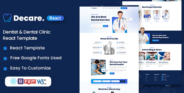 Decare - Dentist & Dental Clinic React Template