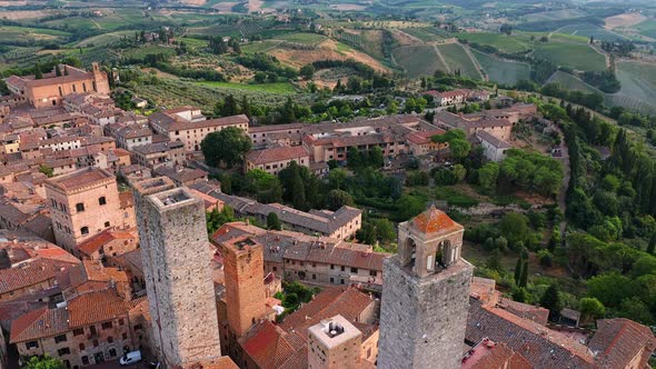 Aerial view of San Gimignano, Tuscany