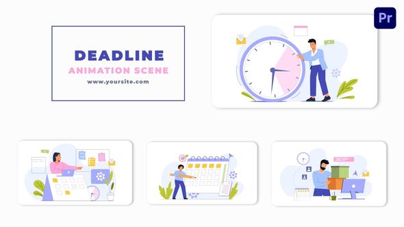 Work Deadline Vector Animation Scene