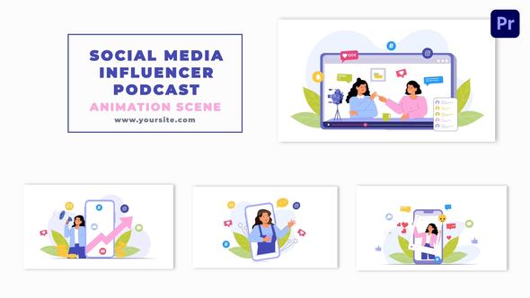 Social Media Influencer and Interview Podcast Character Animation Scene
