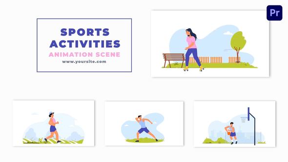 Sports Activities Character Animation Scene