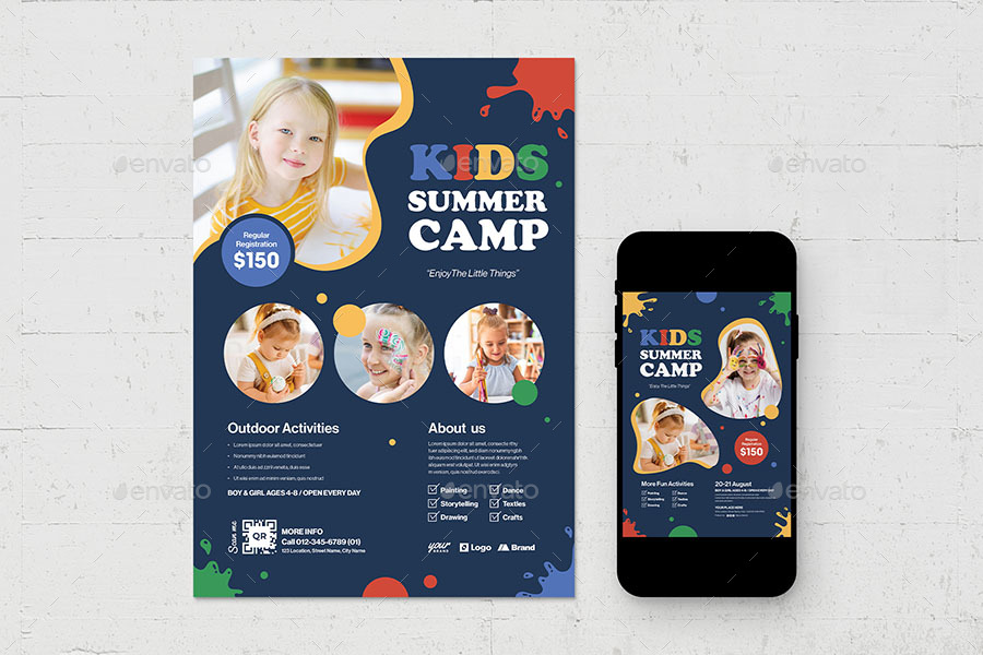 Kids Art Camp Flyer Template Print Templates Graphicriver