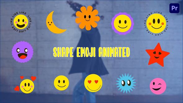 Funny Emoji Elements Animation Scene Template