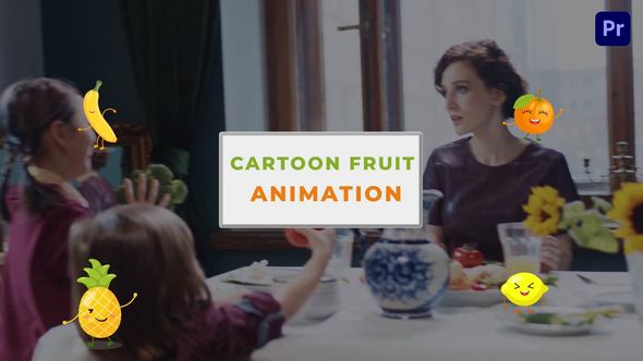 Cartoon Fruit Elements Animation Scene Template