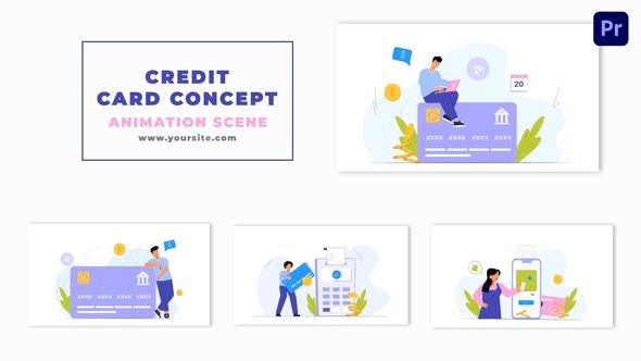 Credit Card Payment Character Animation Scene