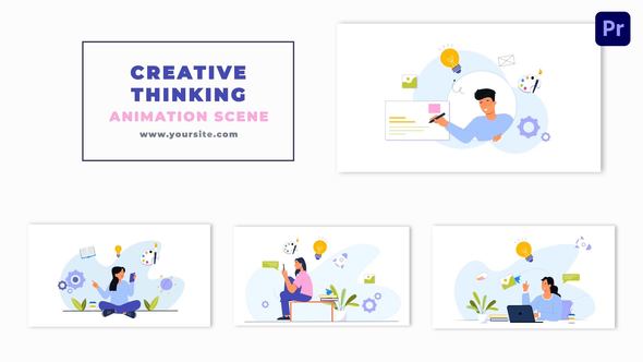 Creative Thinking Character Animation Scene