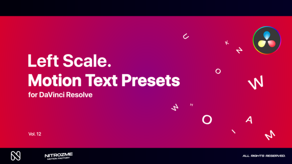 Left Scale Motion Text Presets Vol.12 for DaVinci Resolve