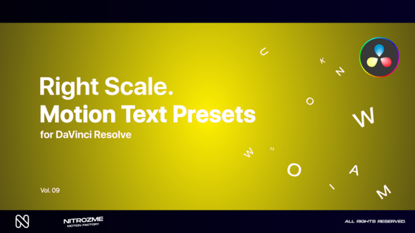 Right Scale Motion Text Presets Vol. 09 for DaVinci Resolve