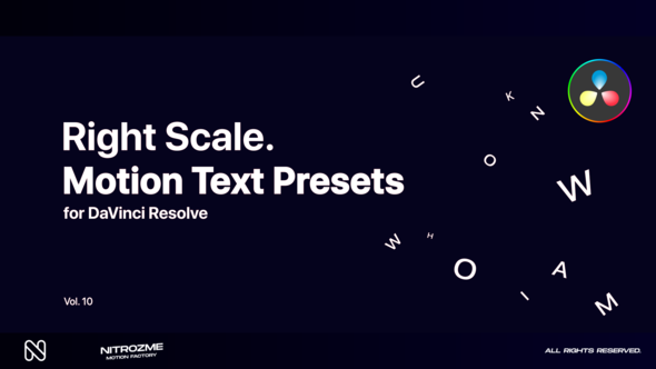Right Scale Motion Text Presets Vol. 10 for DaVinci Resolve