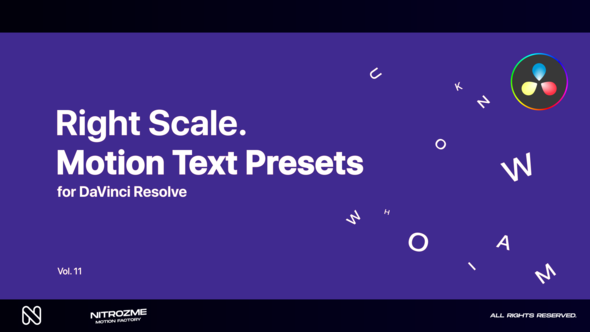 Right Scale Motion Text Presets Vol. 11 for DaVinci Resolve