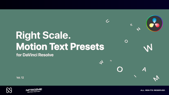 Right Scale Motion Text Presets Vol. 12 for DaVinci Resolve