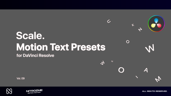 Scale Motion Text Presets Vol. 09 for DaVinci Resolve