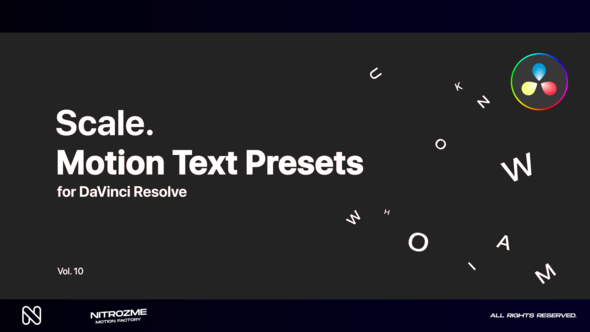Scale Motion Text Presets Vol. 10 for DaVinci Resolve