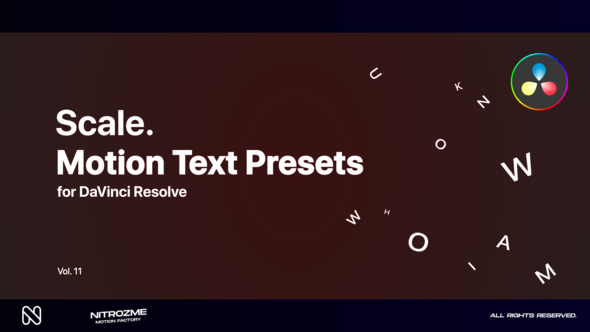 Scale Motion Text Presets Vol. 11 for DaVinci Resolve