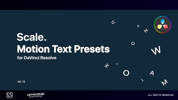 Scale Motion Text Presets Vol. 12 for DaVinci Resolve