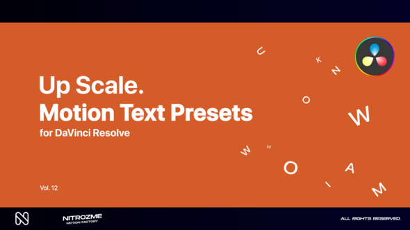 Up Scale Motion Text Presets Vol. 12 for DaVinci Resolve