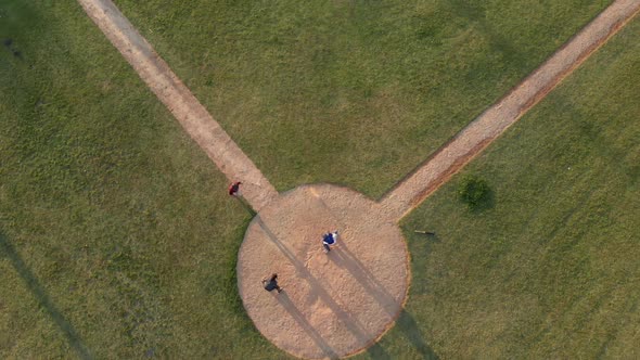 High angle view of baseball players during a match alt