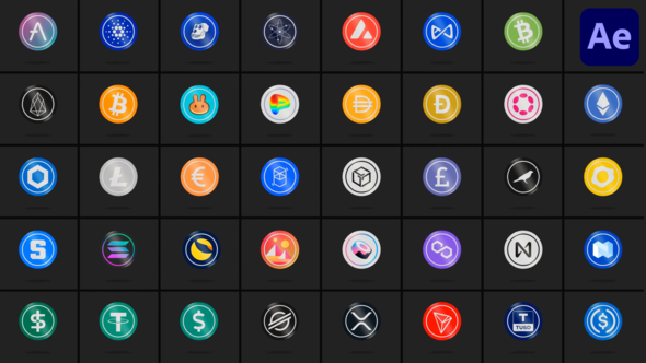 40 Cryptocurrencies for After Effects