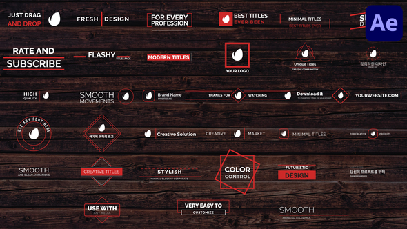 Minimal Modern Titles Pack for After Effects Titles template preview