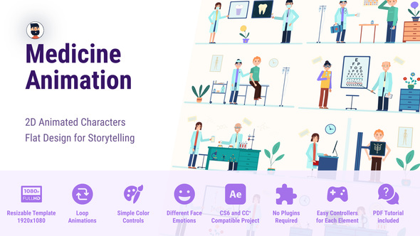 Medicine Flat Character - Animated Healthcare CS6