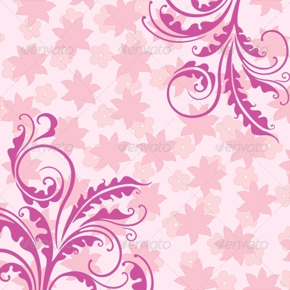 Decorative Pink Floral Background - Backgrounds Decorative
