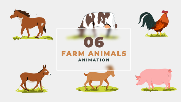 Farm Animals Character Animation Scene
