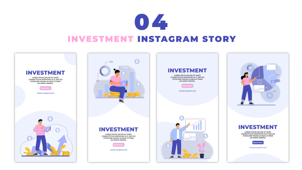 Flat Character Analyzing Investment Instagram Story