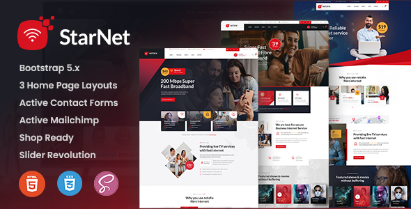 StarNet - Broadband TV & Internet Provider HTML Template