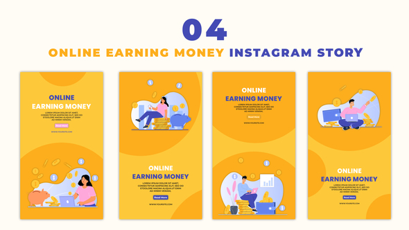 Online Earning Money Character Animation Instagram Story