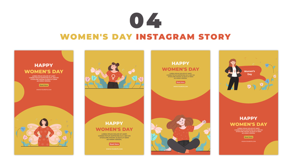 Women's Day Flat Character Instagram Story