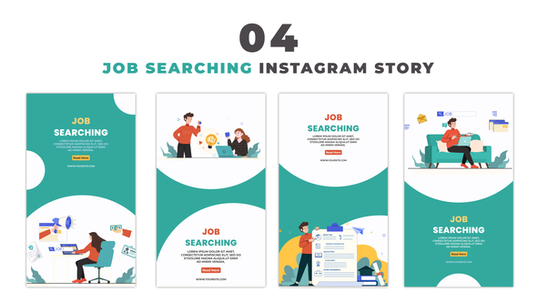 Job Searching Vector Animation Instagram Story