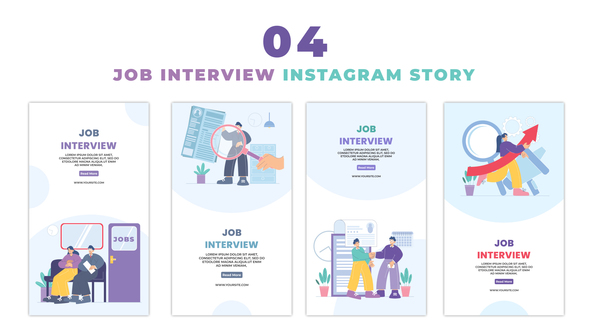 Job Interview Character Instagram Story template
