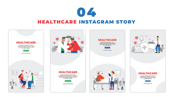 Healthcare Doctor and Patient Flat Vector Instagram Story