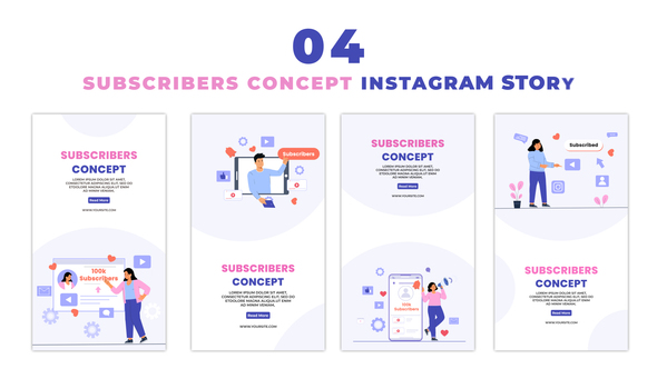 Subscribers Concept Character Animation Instagram Story