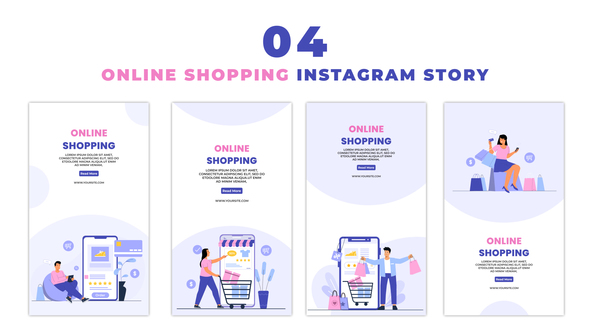 Online Outfits Shopping Vector Instagram Story