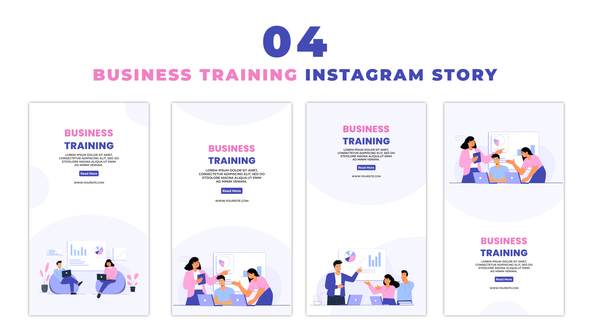 Business Training Flat Character Animated Instagram Story