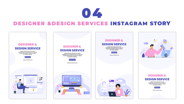 Designer and Design Service Flat Characters Instagram Story